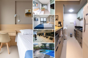 Apartamento com VISTA maravilhosa no bairro do Pina! Cozinha completa, Wi-Fi, Ar Condicionado e máquina de lavar - Condomínio com Estacionamento, Recepção 24h, Piscina e Academia